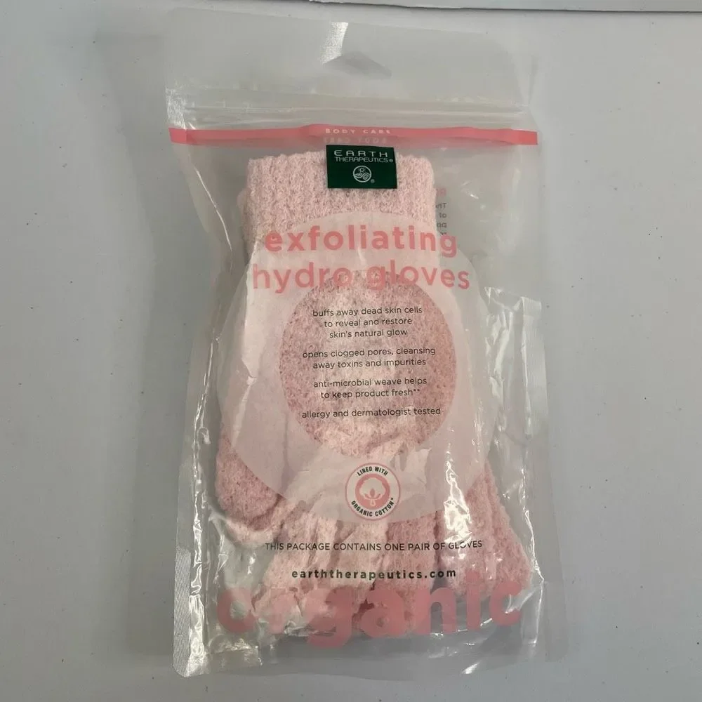 Earth Therapeutics| Exfoliating Hydro Gloves| Organic Cotton